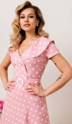 Мода Юрс Платье 2690 Розовый + горох фото 3
